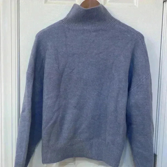 Zara Light Blue Mock Neck Sweater Size M - Picture 6 of 6
